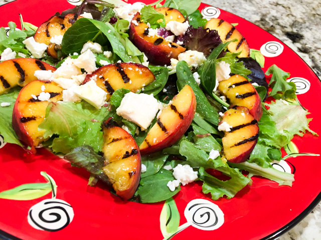 Grilled Peach Salad with Lavender Dressing