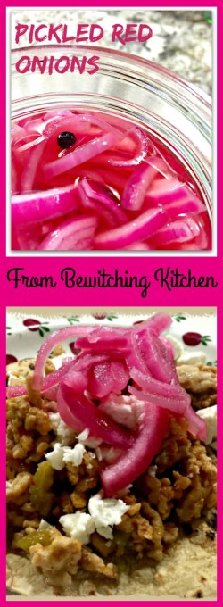 Pickled Red Onions, from Bewitching Kitchen